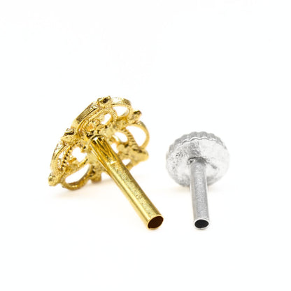 Ethnic style 18K Real Gold Nose pin nose ring Push Pin