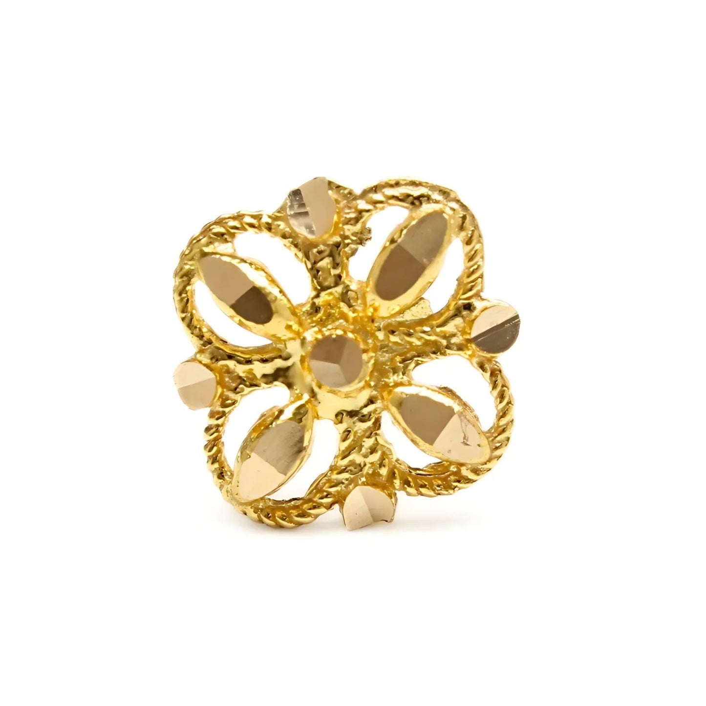 18K Real Gold floral square Nose pin nose ring Push Pin
