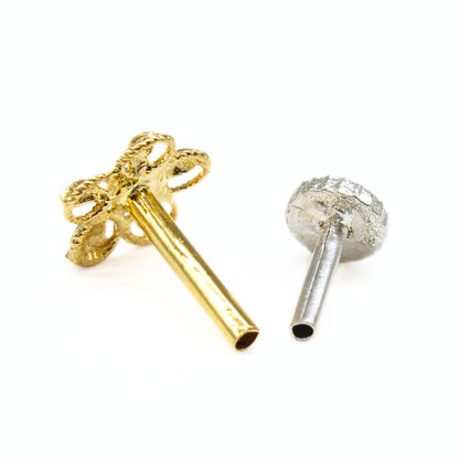 18K Real Gold women Star Nose pin nose ring Push Pin