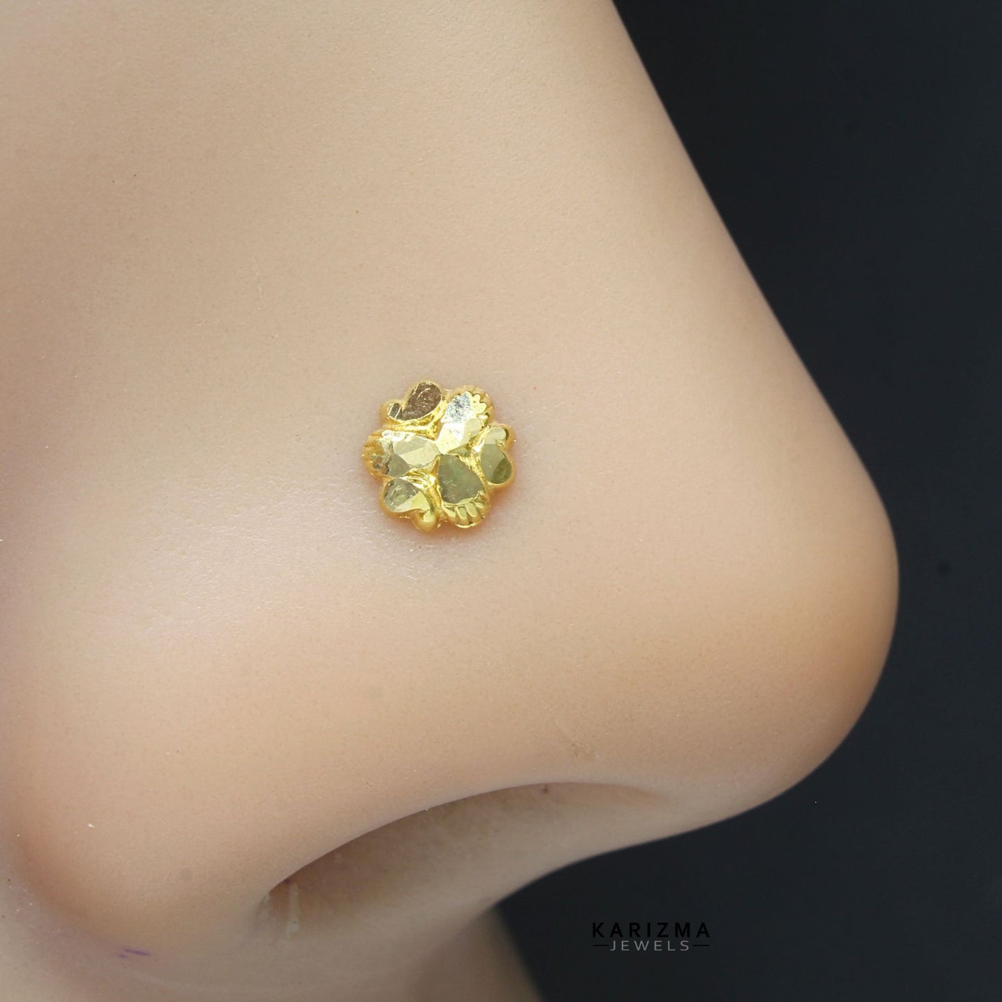 18K Real Gold Excellent gifting Women Nose stud nose ring Push Pin