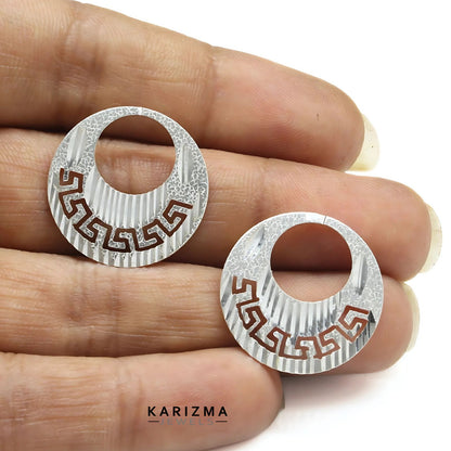 Real Sterling Silver Round Moon Shaped Nattiyan (Nanti) men women earring