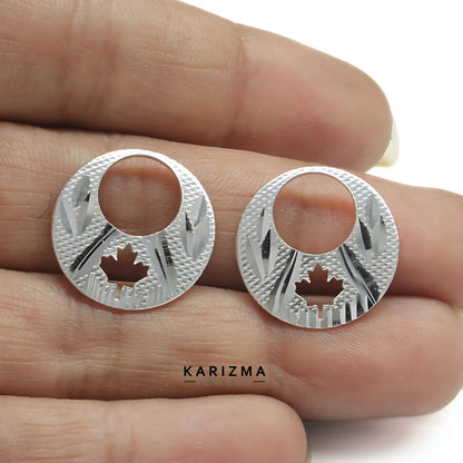 Real Sterling Silver trendy Round Moon Shaped Nattiyan (Nanti) men women earring