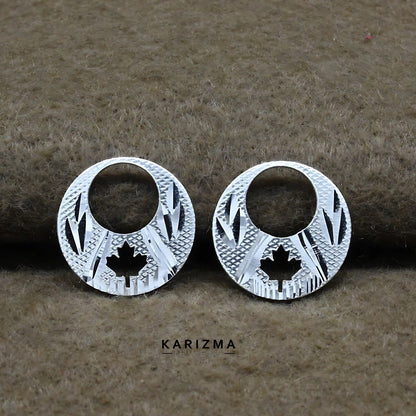 Real Sterling Silver trendy Round Moon Shaped Nattiyan (Nanti) men women earring