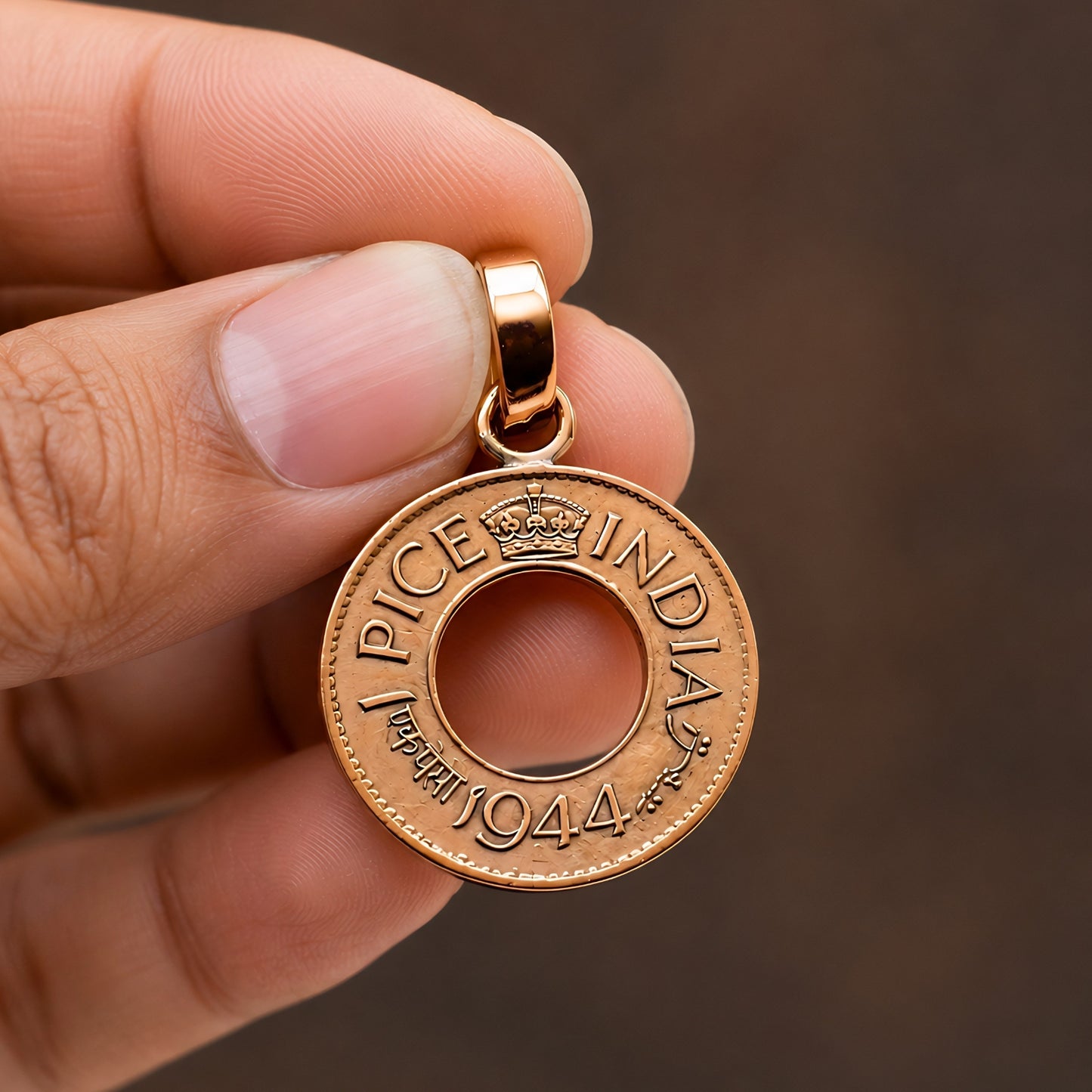 Coin Pendant with hole for Astrology in Real Copper