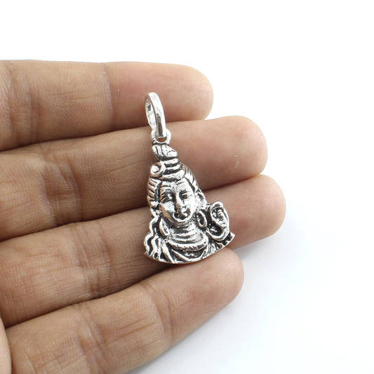 Real Silver Oxidized Religious God Pendant