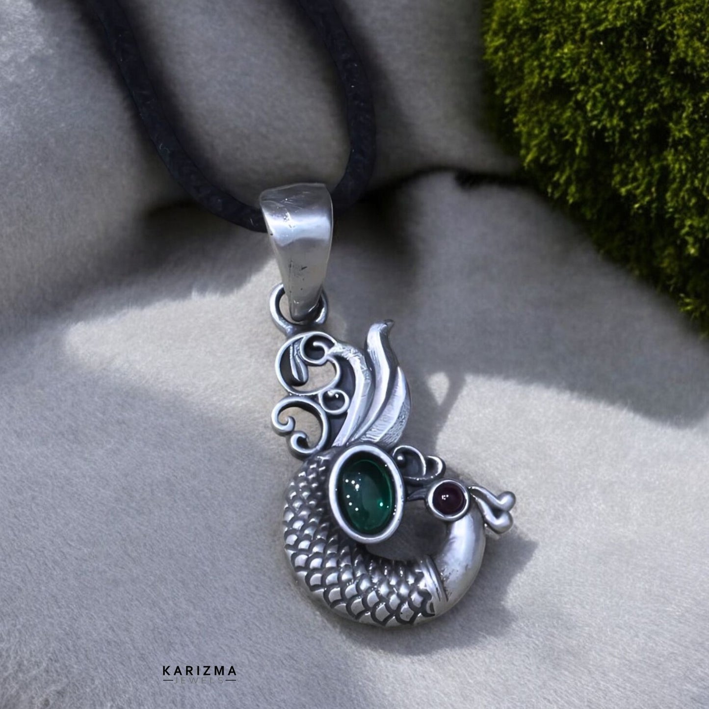 Indian Peacock Design 925 Sterling Silver Oxidized Women Pendant