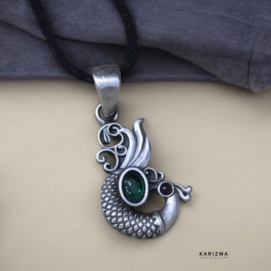 Indian Peacock Design 925 Sterling Silver Oxidized Women Pendant