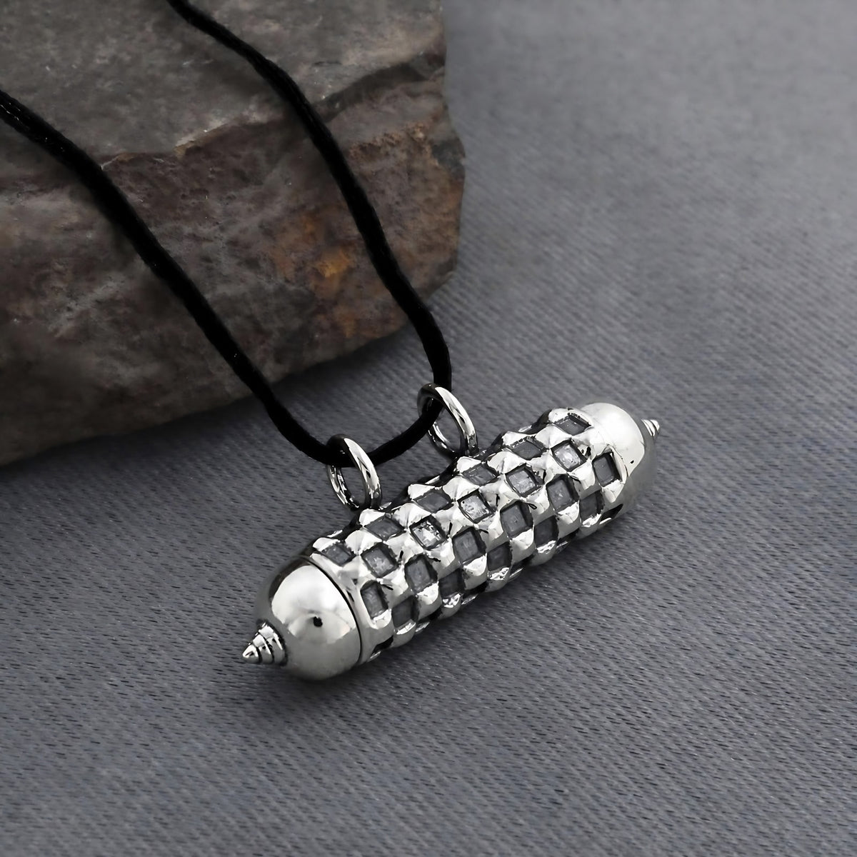 Oxidized 925 Silver Prayer Box Taweez Kavach Pendant