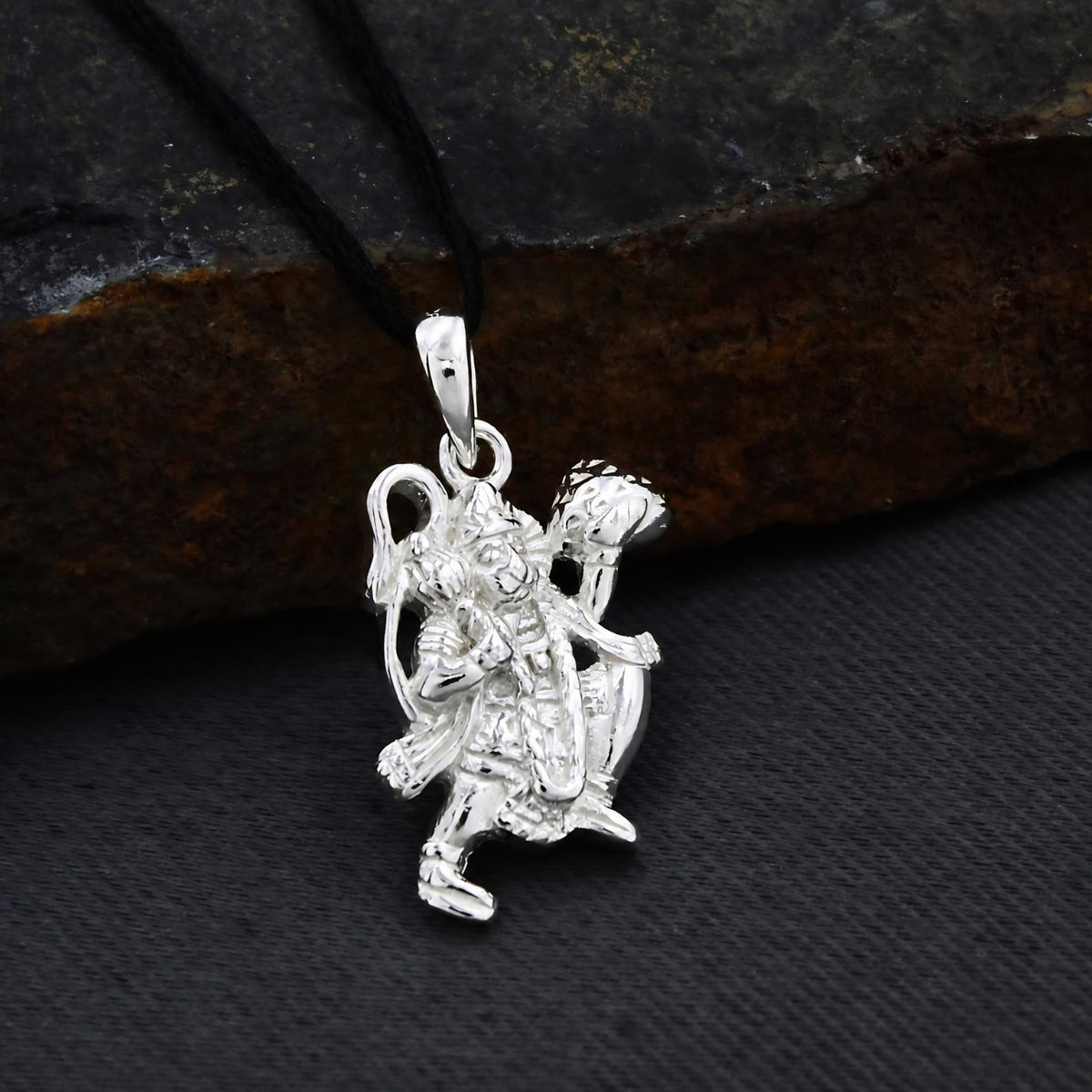 Bajrangbali Flying Pose 925 Sterling Silver Pendant