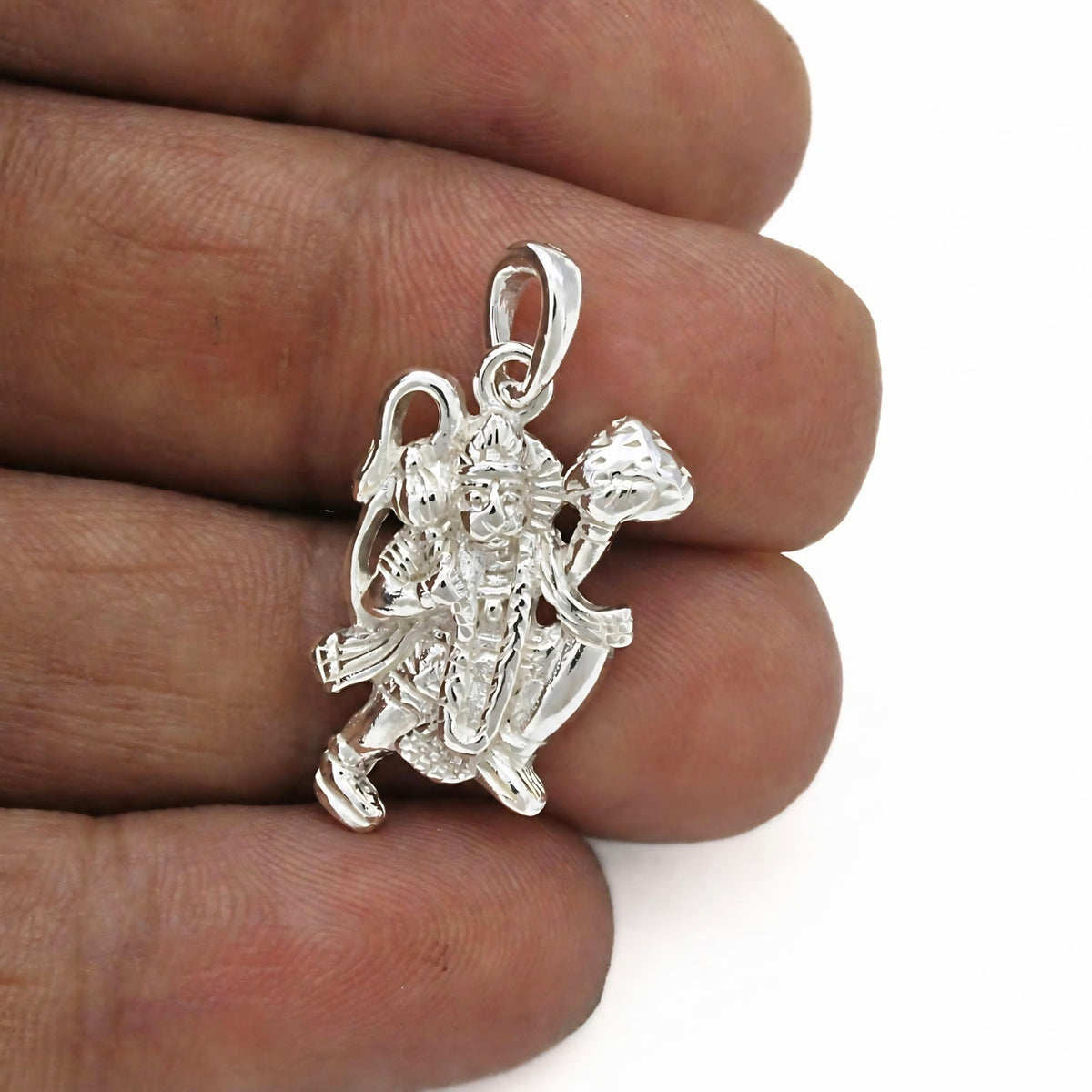 Bajrangbali Flying Pose 925 Sterling Silver Pendant