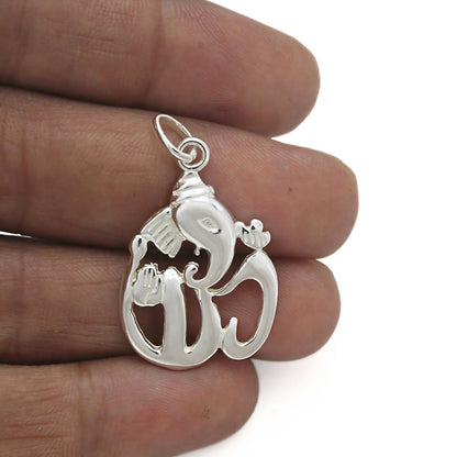Elegant Gajamukha Ganesha 925 Sterling Silver Pendant