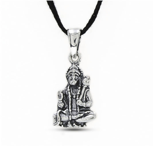 Sacred Hanuman Yogasana 925 Sterling Silver Oxidized Pendant