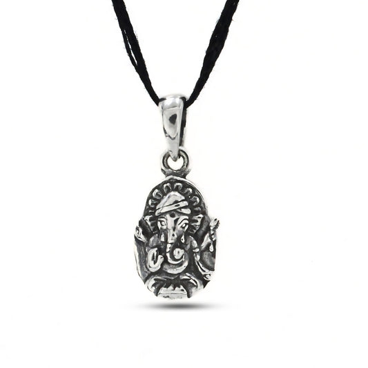 Traditional Mini Ganesha 925 Fine Silver Oxidized Pendant