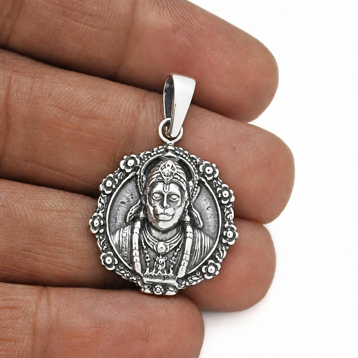 Oxidised 925 Sterling Silver Maha Bajrangbali Pavanputra Pendant