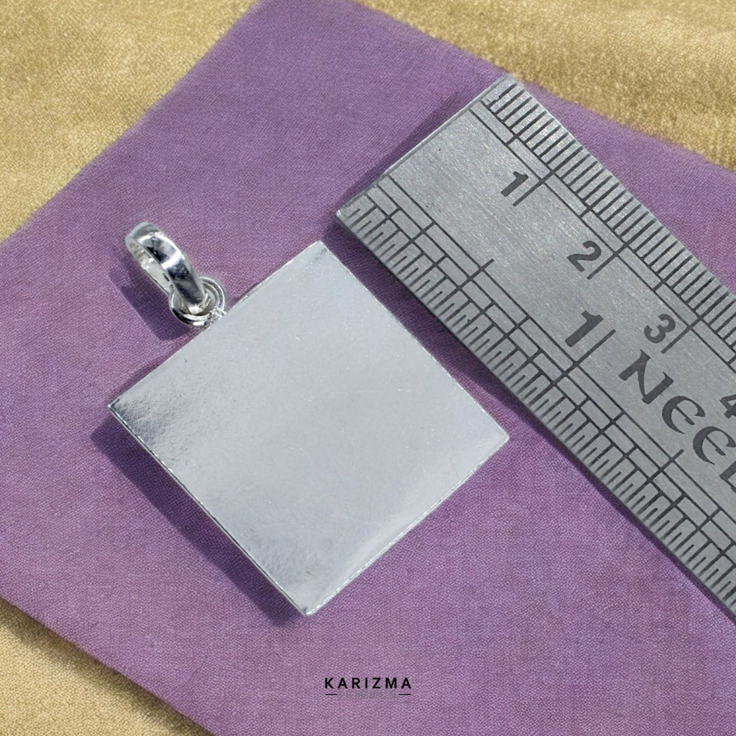 1 Inch Pure Silver Square Piece (Chokor) Pendant lal kitab astrology