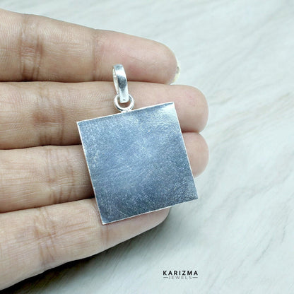 1 Inch Pure Silver Square Piece (Chokor) Pendant lal kitab astrology