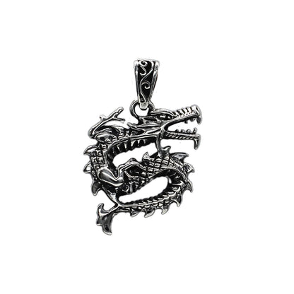 Real 925 Silver Oxidized amazing Dragon Charm Pendant