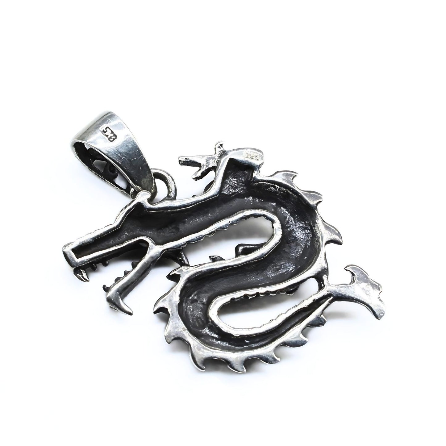 Real 925 Silver Oxidized amazing Dragon Charm Pendant