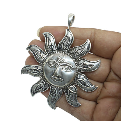 925 Real Silver Lord Suryanarayana Sun Design vintage look Pendant