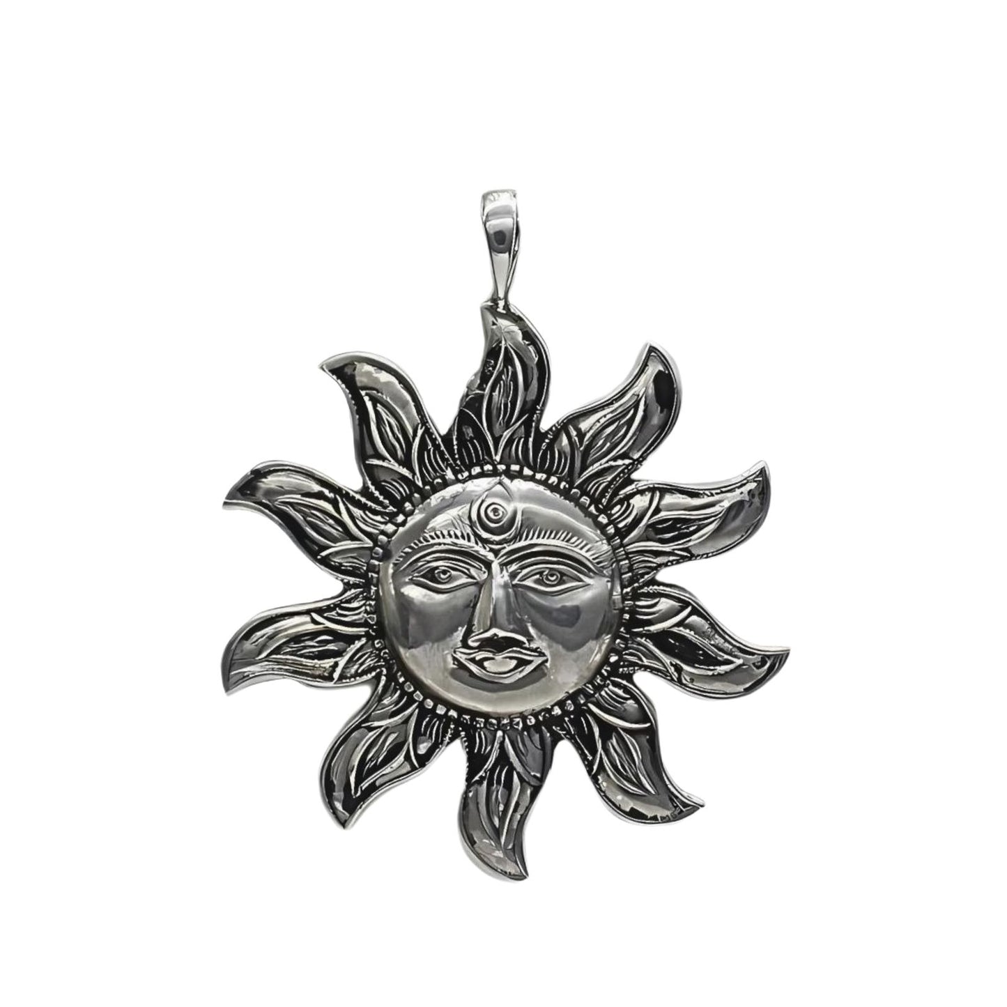 925 Real Silver Lord Suryanarayana Sun Design vintage look Pendant