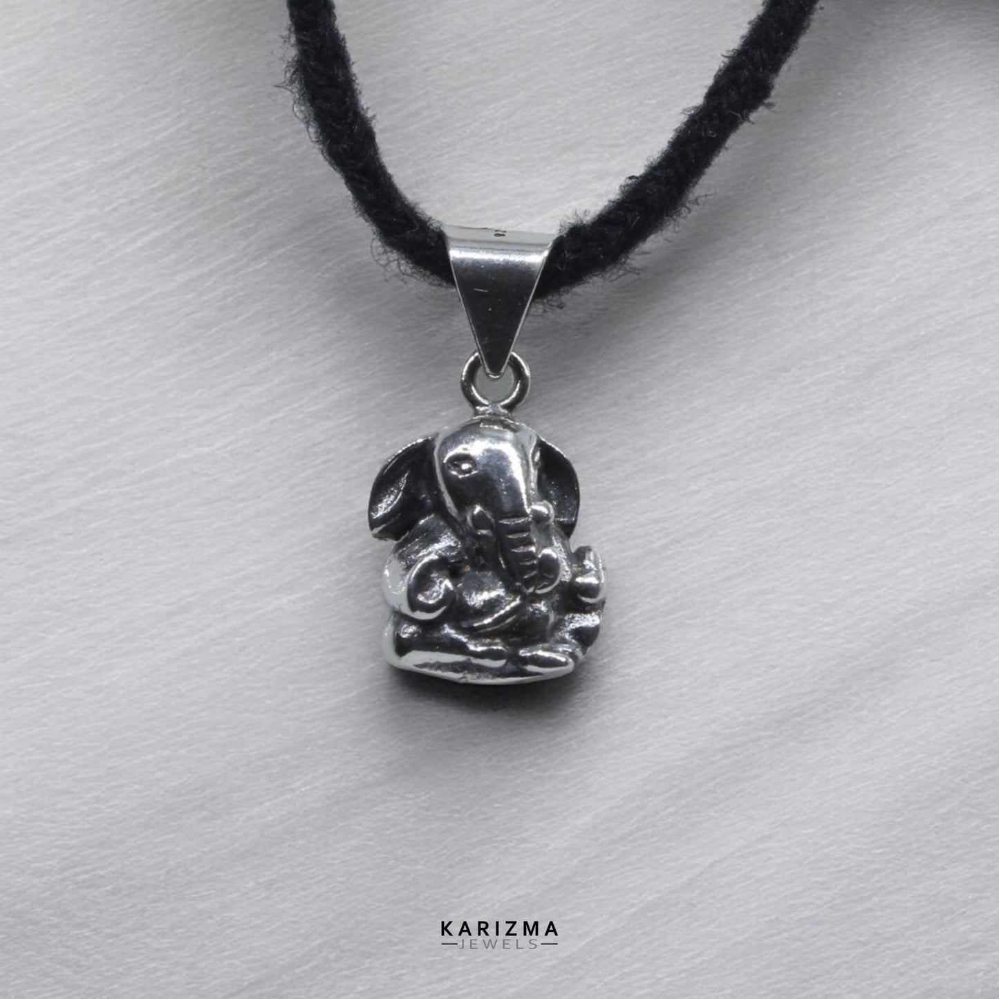 925 Sterling Silver Oxidized Small Indian Lord Ganesha Pendant