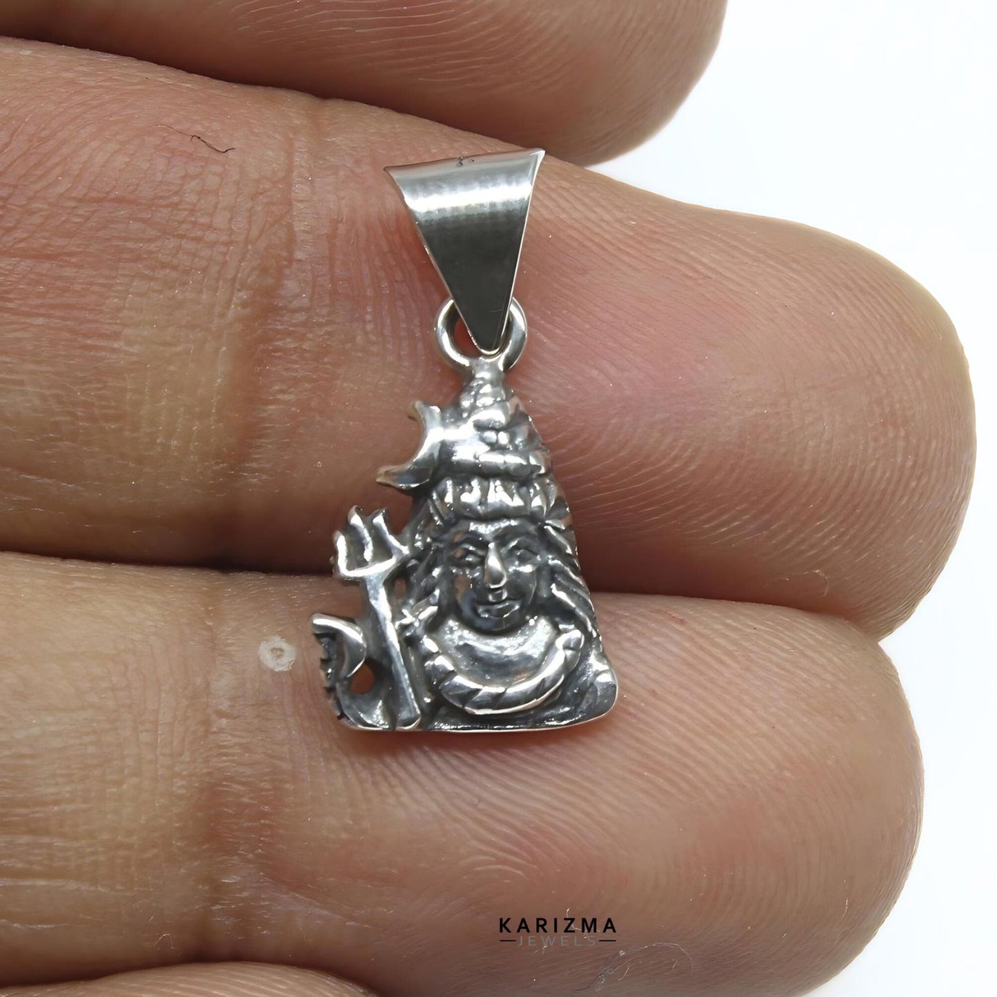 925 Sterling Silver Oxidized fabulous Small Shiva Pendant