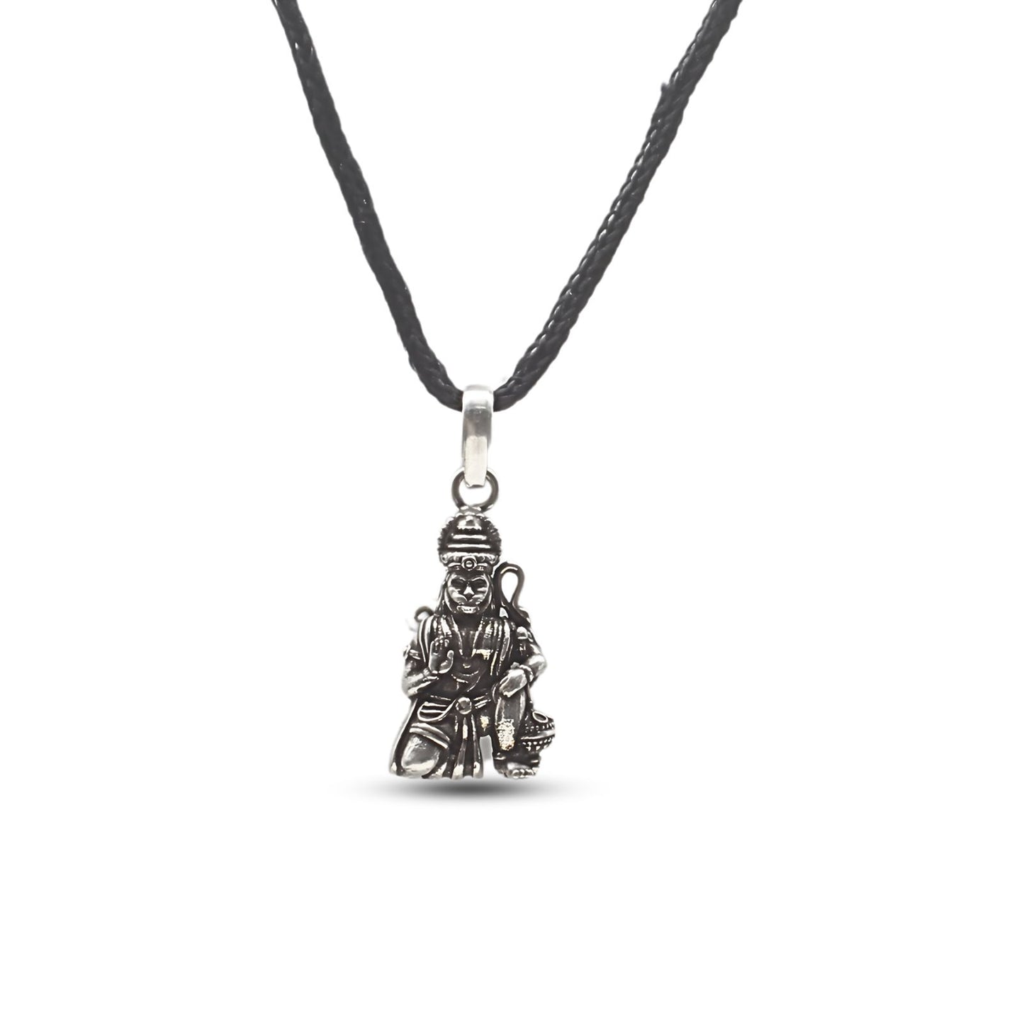 Real 925 Silver Oxidized Indian Lord Hanuman Pendant