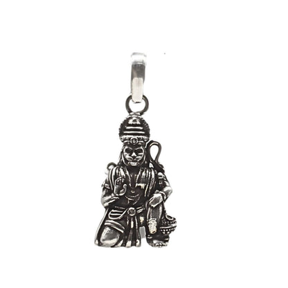 Real 925 Silver Oxidized Indian Lord Hanuman Pendant