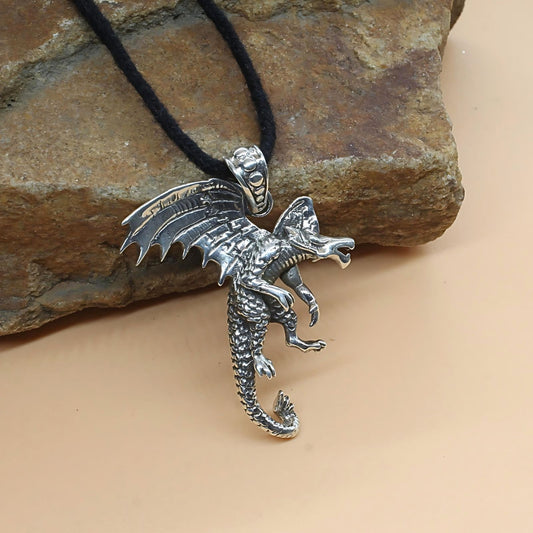 Real Silver Oxidized amazing Dragon Fly Unisex Pendant