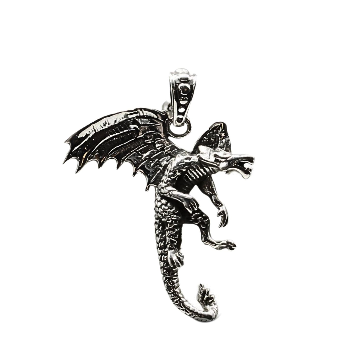 Real Silver Oxidized amazing Dragon Fly Unisex Pendant