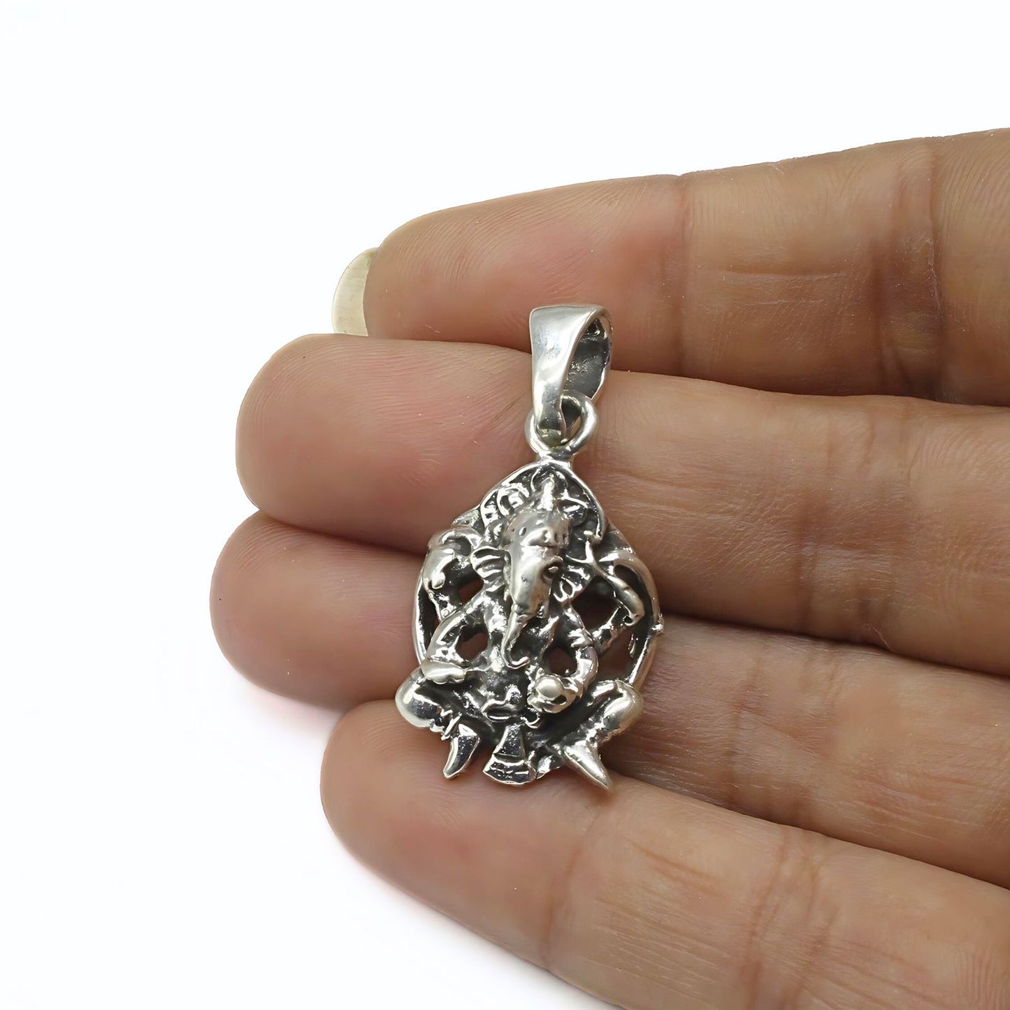 Real Silver Lord Ganesha Oxidized Excellent gifting Unisex Pendant