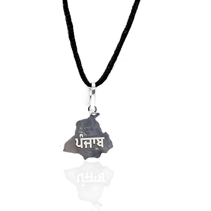 Pure Silver Punjab Map pendant for Sikh's with Punjab engraving on it.