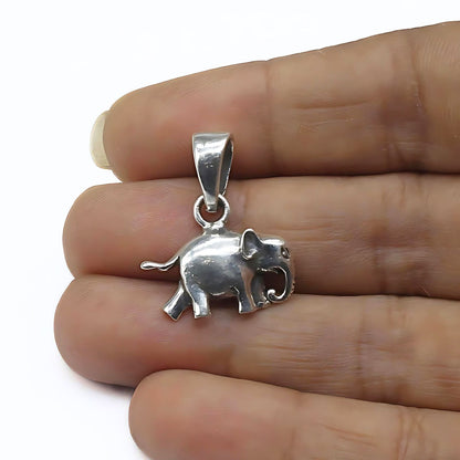 925 Real Silver handmade Vintage Look Elephant unisex Pendant