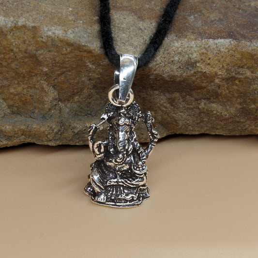 925 Real Silver Oxidized cultural design Lord Ganesha Pendant