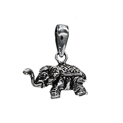 925 Real Silver Oxidized Cute Little Elephant With Trunk Up Pendant