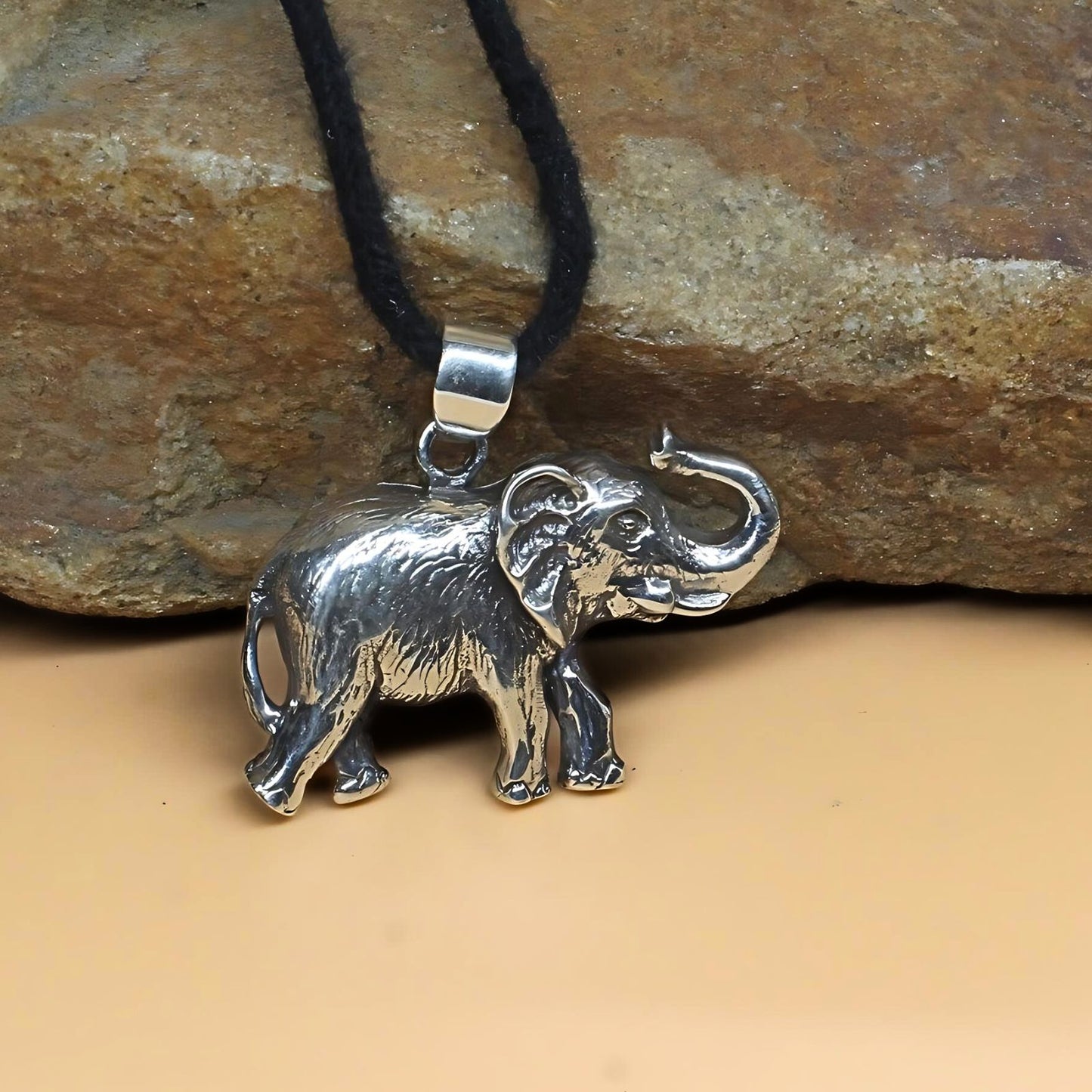 925 Real Silver designer Oxidized Elephant gifting Unisex Pendant