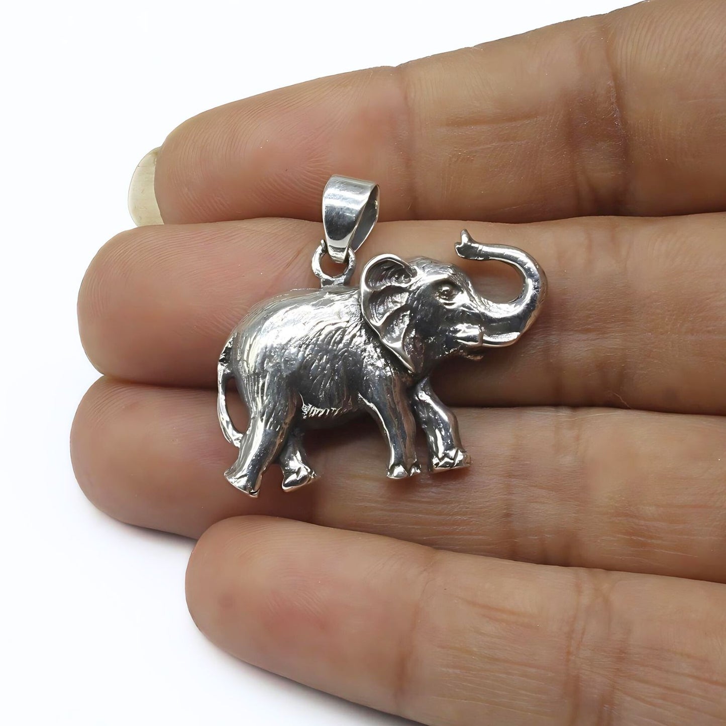 925 Real Silver designer Oxidized Elephant gifting Unisex Pendant