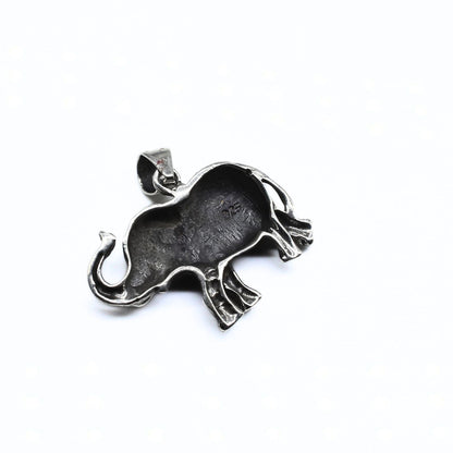 925 Real Silver designer Oxidized Elephant gifting Unisex Pendant