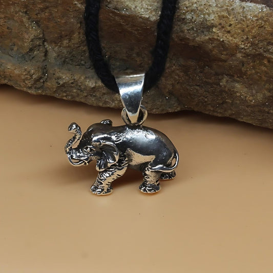 925 Real Silver fabulous vintage look 3D Elephant Unisex Pendant