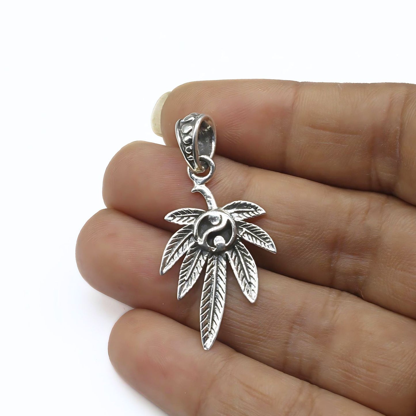 Amazing Palm Tree Real Silver Unisex Pendant