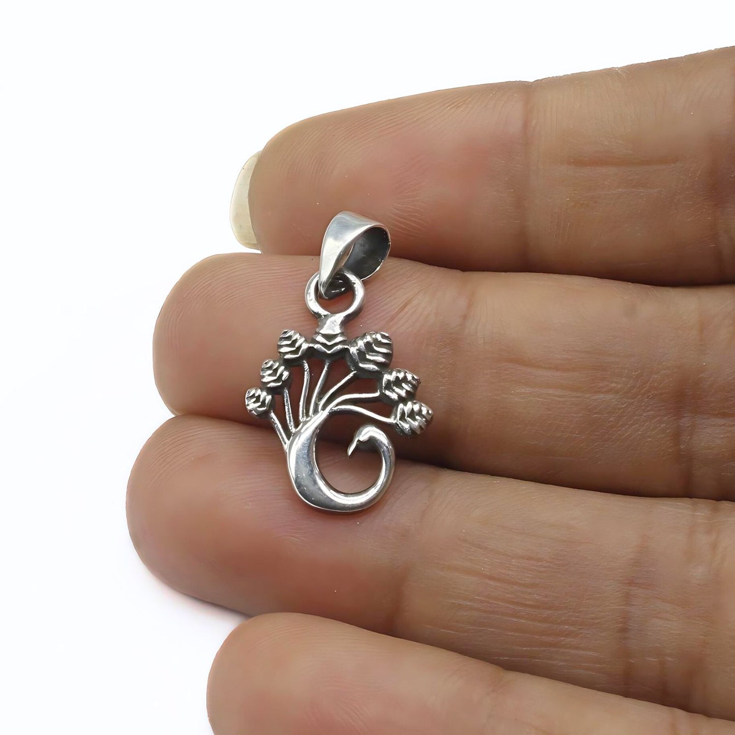 Real Silver Peacock Design Excellent gifting Unisex Small Pendant