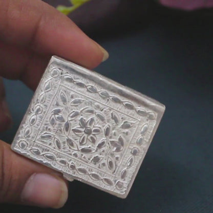Real Silver Honey Container rectangular Dibbi for Red Book Remedy