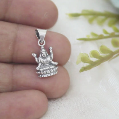 925 Sterling Silver amazing vintage style Goddess Mata Laxmi Pendant