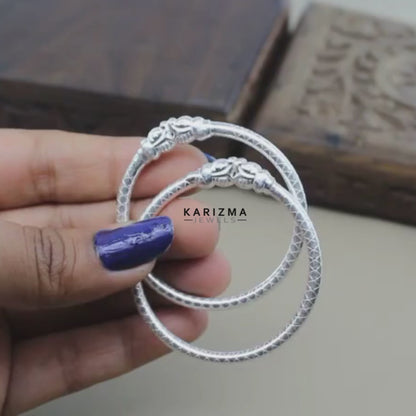 Real 925 silver Bangles Kids  Bracelet - Pair