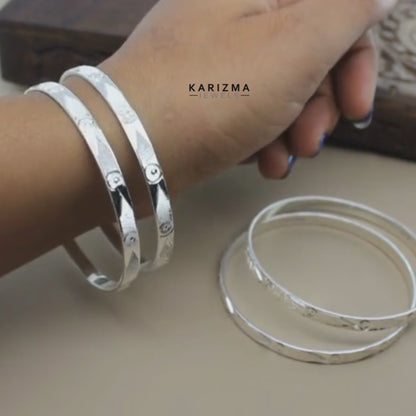 Real Silver Women Bangles Bracelet (Kangan)