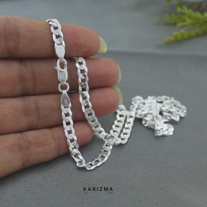 Real Solid Sterling Silver Link Design Chain 20"