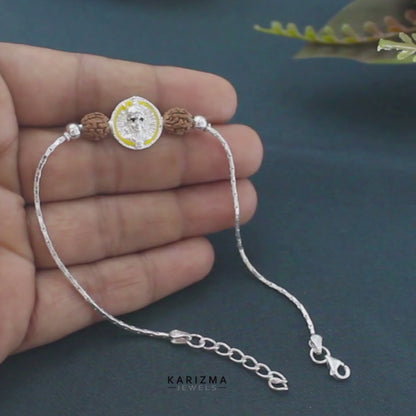925 Real Silver Bracelet for Raksha Bandhan 7.7"