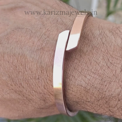 Pure Copper Men's Solid Adjustable cuff bracelet Kada