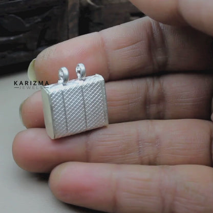 Real Silver Locket Pendant Container (Open able)