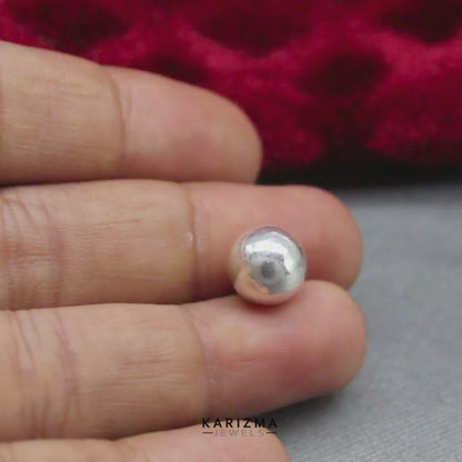 Solid Pure Silver Full Round Ball chandi ki thos Goli for Astrological remedy